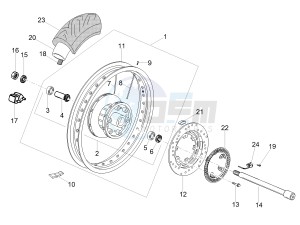 V7 III Anniversario 750 e4 (NAFTA) drawing Rear wheel