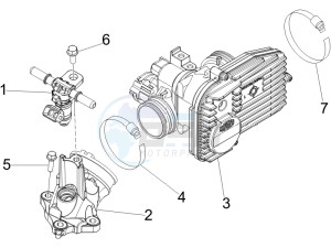 GT 250 ie 60 deg (Euro 3) drawing Throttle body - Injector - Union pipe