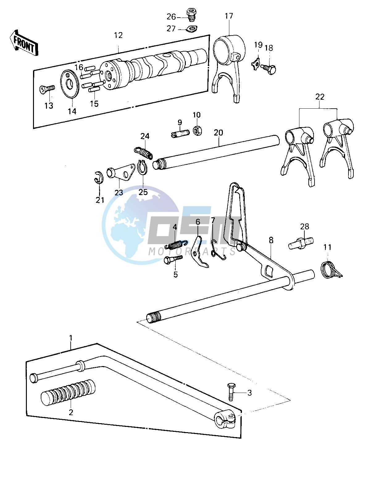 GEAR CHANGE MECHANISM -- KZ1000-B4- -