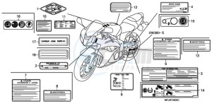 CBR600RAA BR / ABS - (BR / ABS) drawing CAUTION LABEL