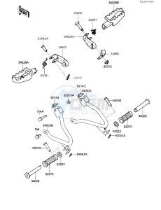 KL 250 D [KLR250] (D4-D6) [KLR250] drawing FOOTRESTS