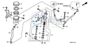 ST1300A9 UK - (E / ABS MKH MME) drawing RR. BRAKE MASTER CYLINDER (ST1300A)