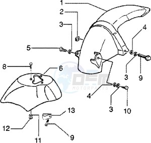 Zip 50 SP Euro 2 drawing Front and rear mudguard