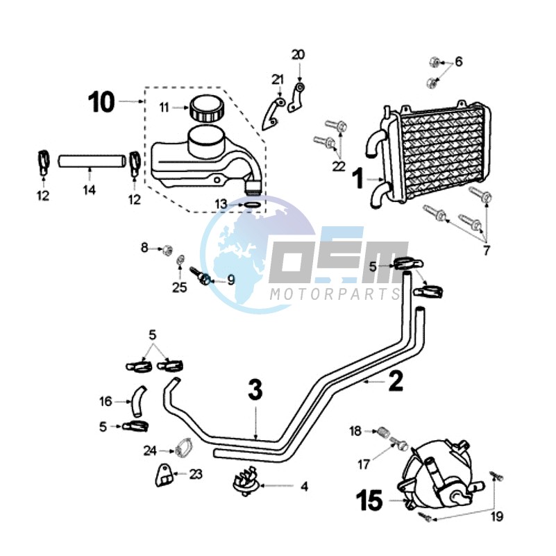 COOLING SYSTEM RADIATOR WITHOUT SLANG