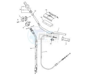 YZ F 250 drawing STEERING HANDLE AND CABLE