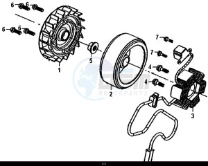 CROX 50 (25 KM/H) (AE05WA-NL) (E4) (L8-M1) drawing AC GEN. ASSY