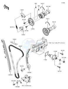 KX450F KX450HHF EU drawing Camshaft(s)/Tensioner