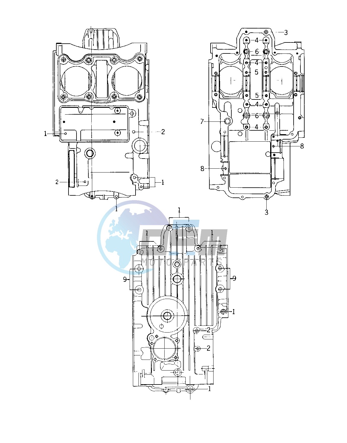 CRANKCASE BOLT & STUD PATTERN