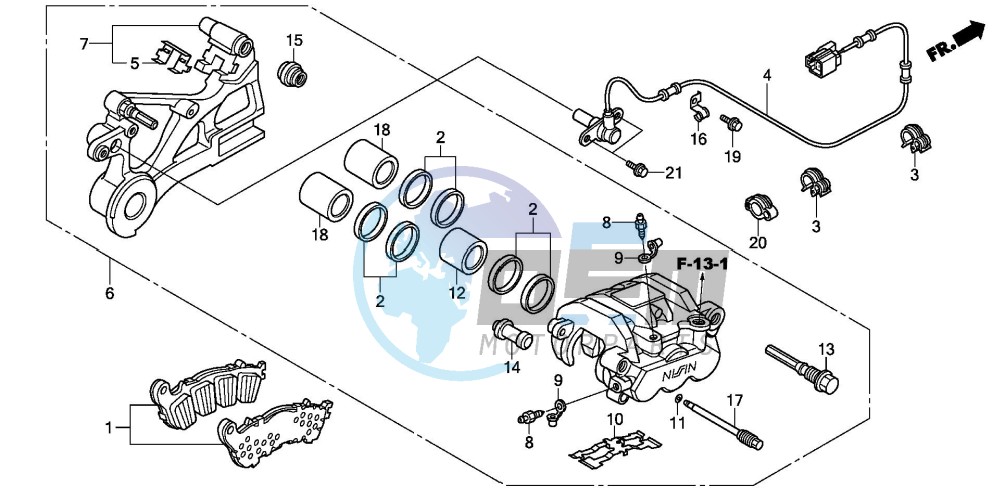 REAR BRAKE CALIPER (CBF1000A/T/S)