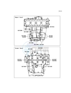 ZZR1400_ABS ZX1400FDFA FR GB XX (EU ME A(FRICA) drawing Crankcase Bolt Pattern