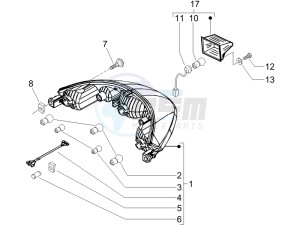 Beverly 400 ie e3 drawing Tail light - Turn signal lamps