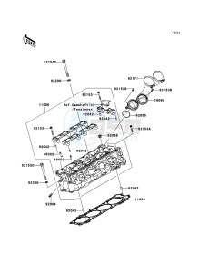 ZZR1400_ABS ZX1400D9F FR GB XX (EU ME A(FRICA) drawing Cylinder Head