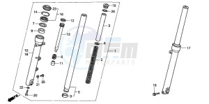 CB500 drawing FRONT FORK