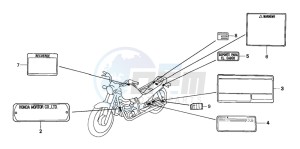 CB250 NIGHTHAWK drawing CAUTION LABEL