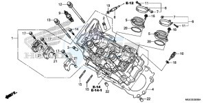 VFR1200FDF VFR1200F Dual Clutch E drawing CYLINDER HEAD (FRONT)