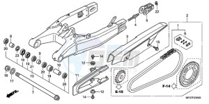 CB600F9 France - (F / CMF 25K) drawing SWINGARM