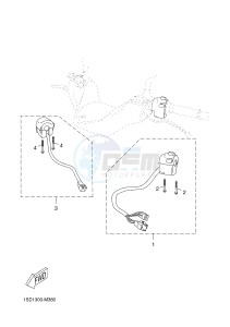 YP400RA X-MAX 400 ABS X-MAX (1SDA 1SDA 1SDA 1SDA 1SDA) drawing HANDLE SWITCH & LEVER