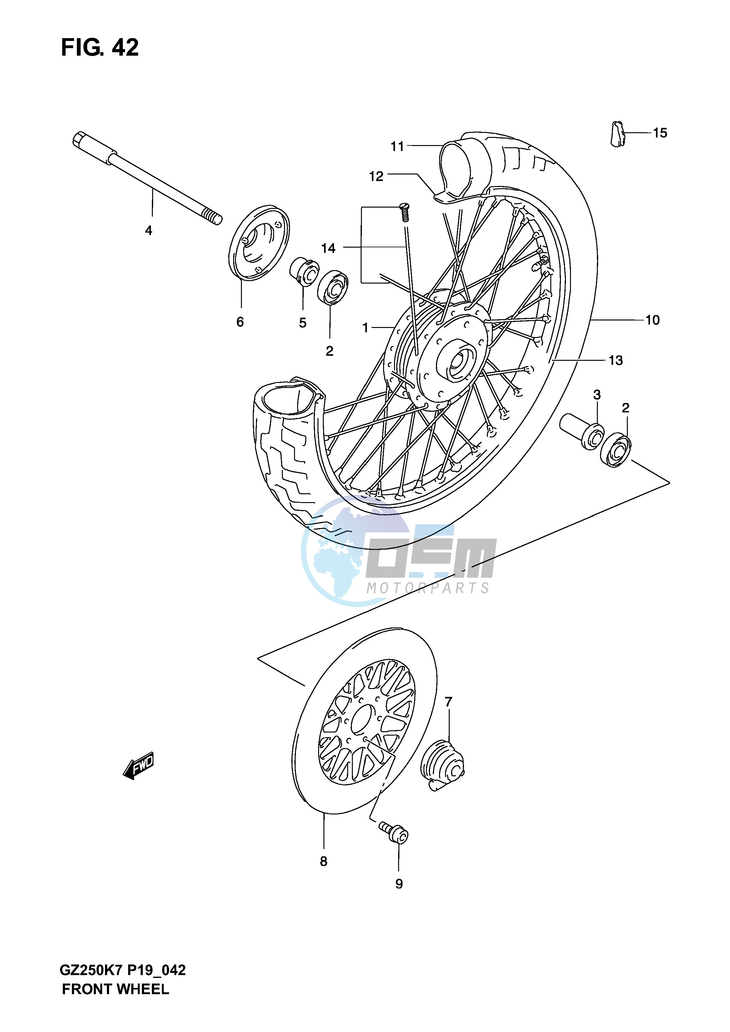 FRONT WHEEL (MODEL K3 K4)