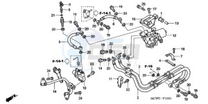 VFR800A9 UK - (E / ABS MME) drawing REAR BRAKE HOSE (VFR800A)