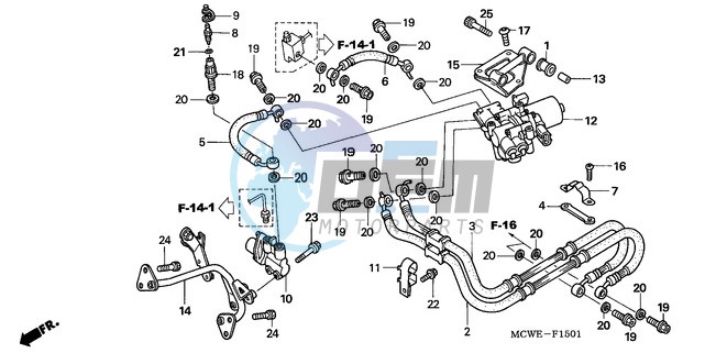 REAR BRAKE HOSE (VFR800A)