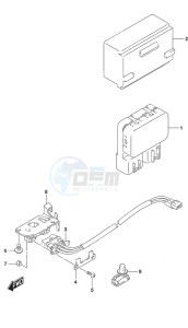 DF 25A drawing PTT Switch Tiller Handle w/Power Tilt