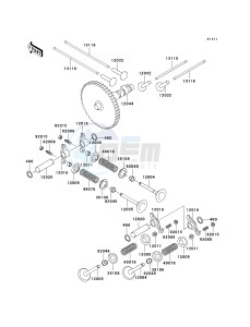 KAF 620 H [MULE 3010 4X4 HARDWOODS GREEN HD] (H6F-H8F) H8F drawing VALVE-- S- -_CAMSHAFT-- S- -