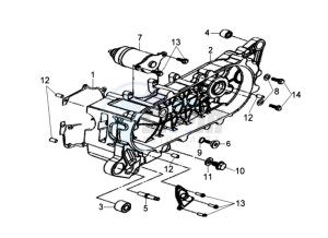 JET 4 50cc drawing CRANKCASE COVER LEFT