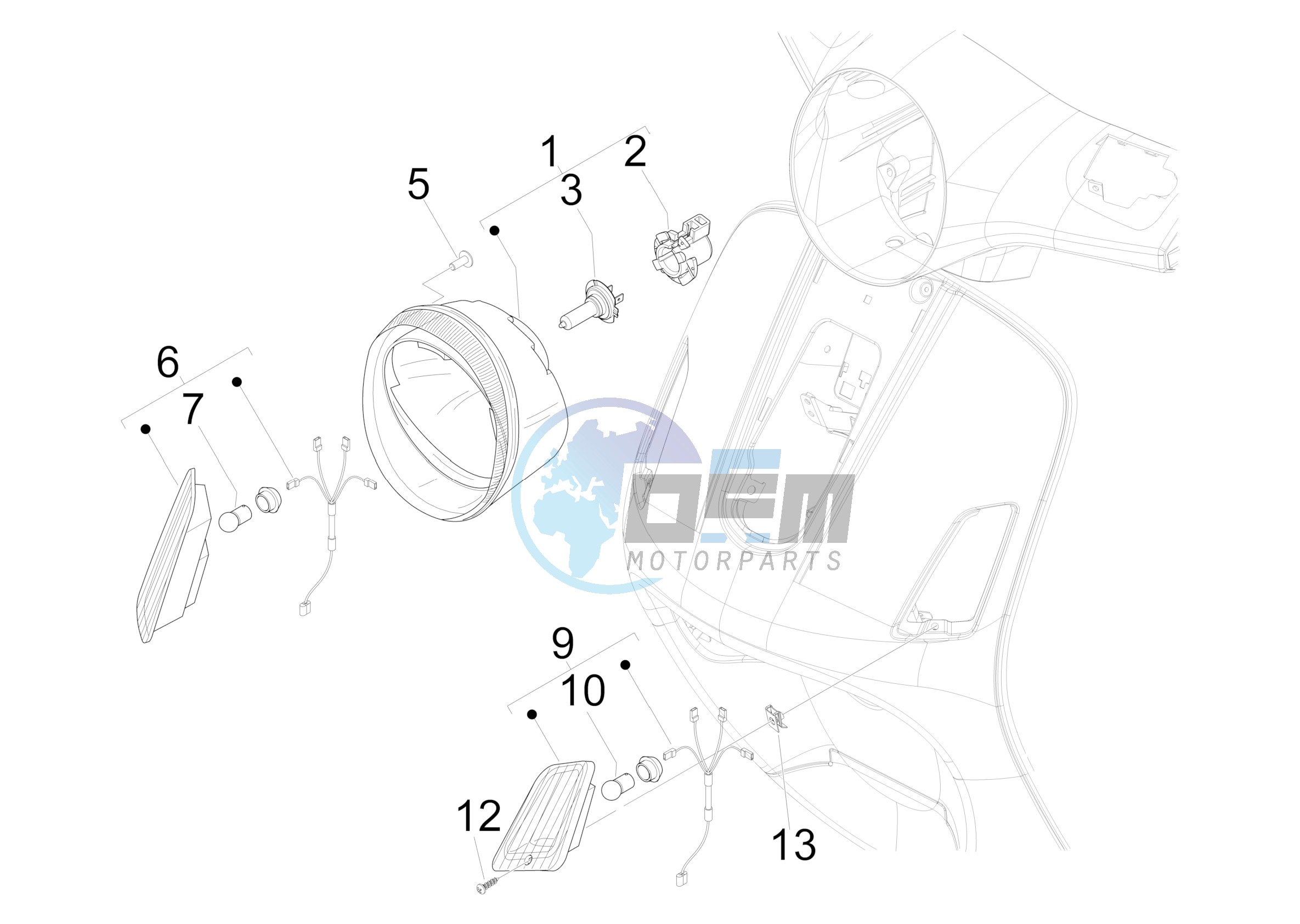 Front headlamps - Turn signal lamps