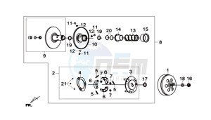 CRUISYM 300 (L8) EU drawing DRIVEN PULLEY ASSY