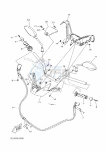 CZD300-A XMAX 300 (BBA2) drawing STEERING HANDLE & CABLE