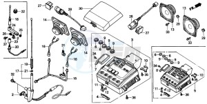 GL1500A GOLDWING ASPENCADE drawing RADIO CASSETTE