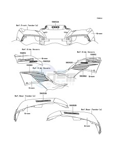 KVF650 4x4 KVF650-D1 EU GB drawing Decals(Green)(EU,UK)
