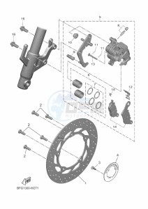 XSR125 LEGACY MTM125-C (BLA1) drawing FRONT BRAKE CALIPER