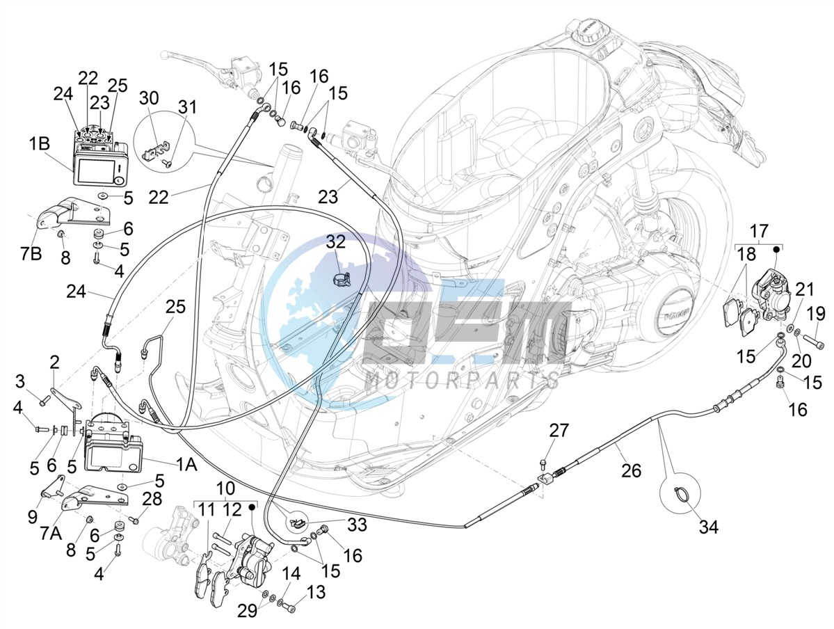 Brakes pipes - Calipers (ABS)