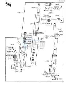 ZX 750 A [GPZ 750] (A3) [GPZ 750] drawing FRONT FORK