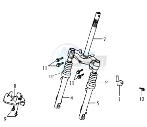 JET BASIX 25KMH 50 drawing FRONT FORK/ STEERING HEAD BEARING