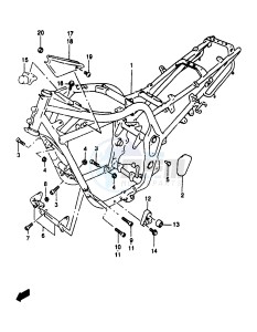 GSF1200A (E18) drawing FRAME (GSF1200T ST V SV)