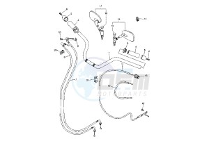 XVS DRAG STAR 125 drawing STEERING HANDLE -CABLE