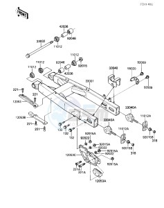 KX 125 E [KX125] (E1) [KX125] drawing SWING ARM