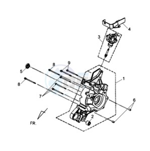 ORBIT II 50 TS drawing CRANKCASE RIGHT / OILPUMP