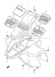 LT80 (P1) drawing FRONT FENDER (MODEL T V W X Y)