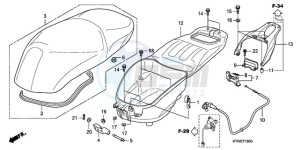 SH300A9 France - (F / ABS CMF) drawing SEAT/LUGGAGE BOX