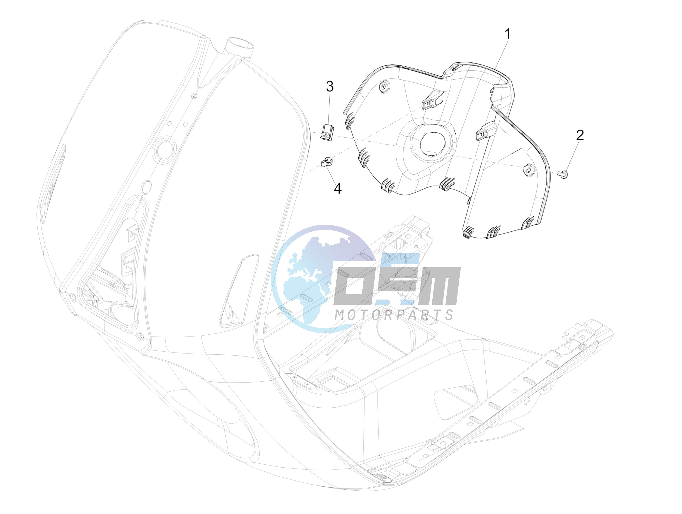 Front glove-box - Knee-guard panel