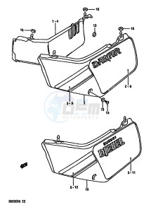 DR600R (E2) drawing FRAME COVER (MODEL J)