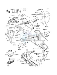 KFX450R KSF450BEF EU drawing Front Fender(s)