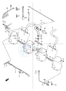 GSF600 (E2) Bandit drawing CARBURETOR FITTINGS (MODEL Y K1 K2)