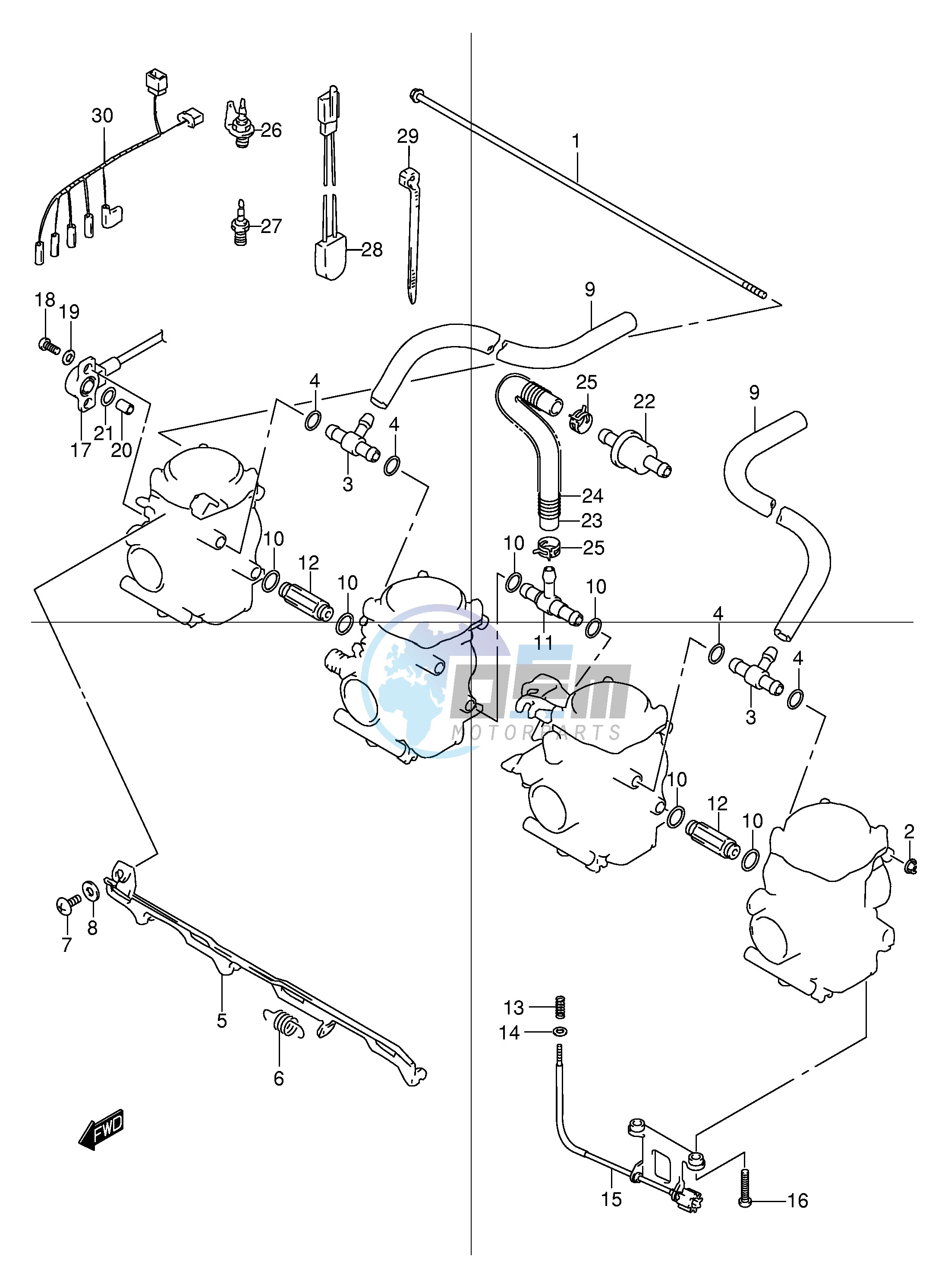 CARBURETOR FITTINGS (MODEL Y K1 K2)