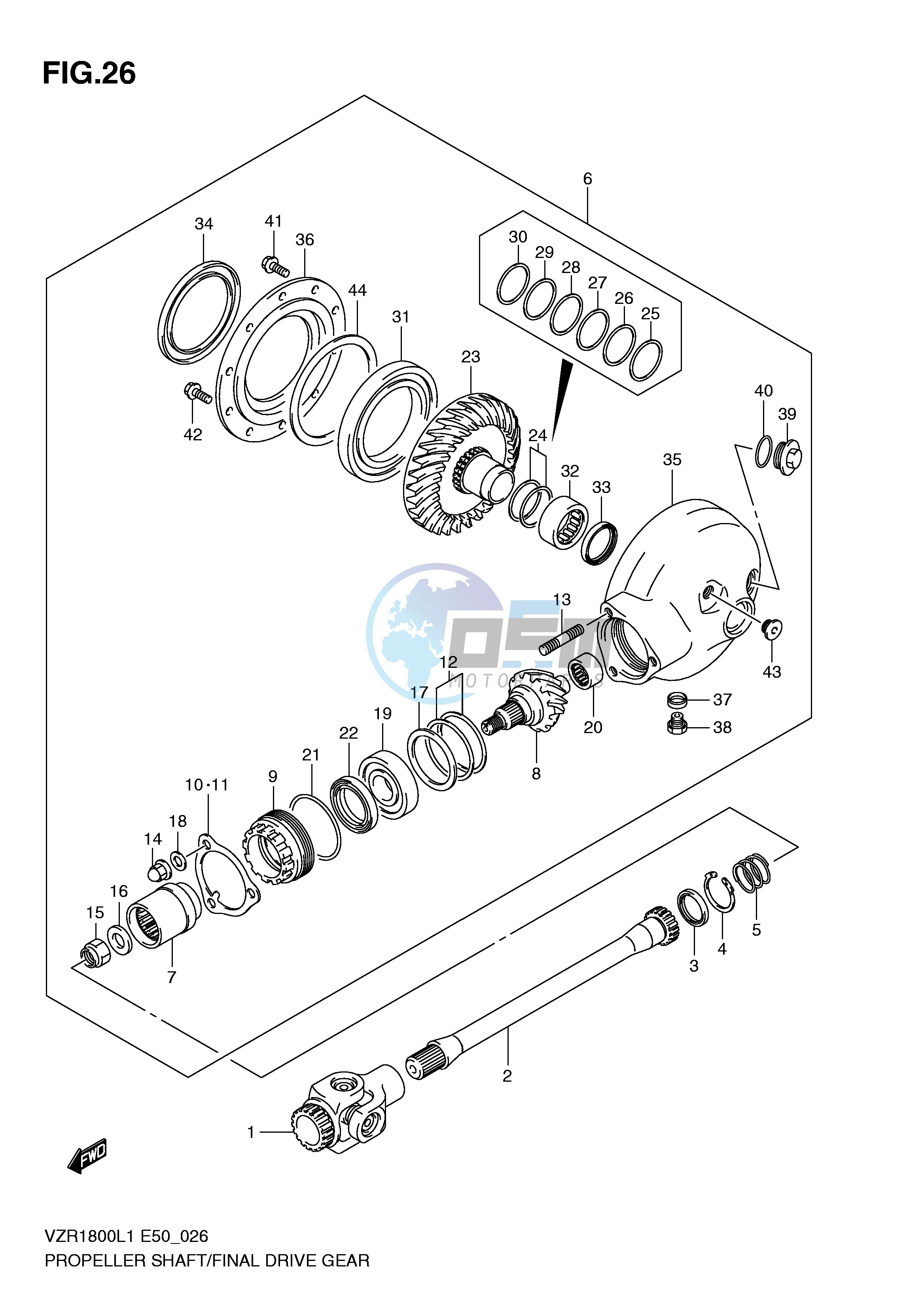 PROPELLER SHAFT FINAL DRIVE GEAR