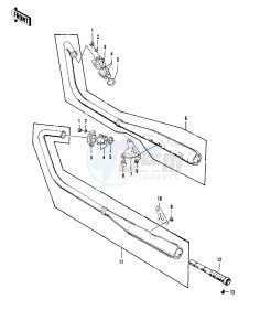 KZ 400 D (D) drawing MUFFLERS -- 74 -75 KZ400_KZ400D- -