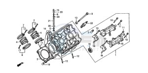 ST1100 drawing LEFT CYLINDER HEAD